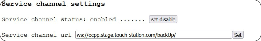 Service channel settings